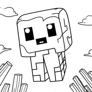 Pagina Para Colorir Do Fofo Ghast Do Minecraft Flutuando No Ceu 60487-50183