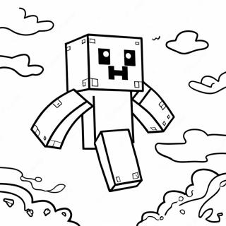 Pagina Para Colorir Do Fofo Ghast Do Minecraft Flutuando No Ceu 60487-50184