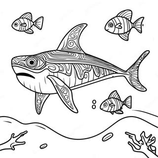 Pagina Para Colorir Helicoprion Nadando No Oceano 60527-50214