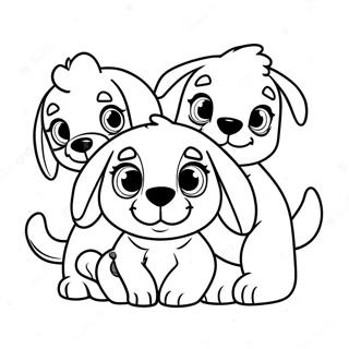 Pagina Para Colorir Adoraveis Pound Puppies Brincando Juntos 60787-50421