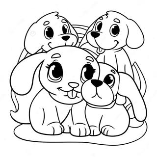 Pagina Para Colorir Adoraveis Pound Puppies Brincando Juntos 60787-50422