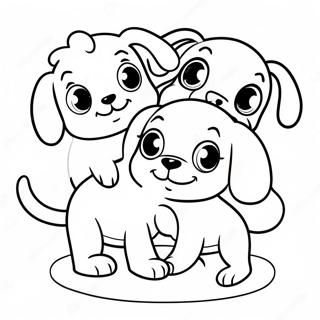 Pagina Para Colorir Adoraveis Pound Puppies Brincando Juntos 60787-50424