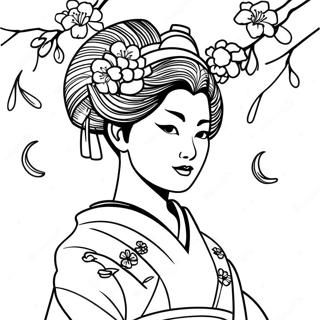 Geisha Páginas Para Colorir