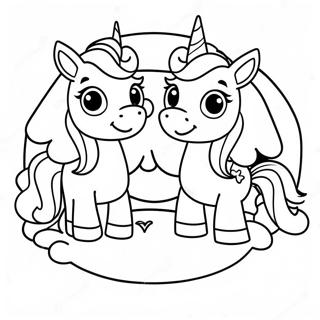 Pagina Para Colorir De Bebes Unicornios Fofos Em Um Arco Iris 61027-50610