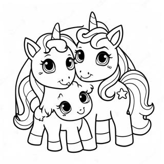 Pagina Para Colorir De Bebes Unicornios Fofos Em Um Arco Iris 61027-50612