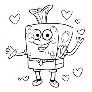 Spongebob Dia Dos Namorados Páginas Para Colorir