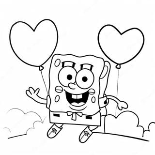 Pagina Para Colorir Spongebob Com Baloes De Coracao 61087-50660