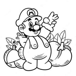 Feliz Ação De Graças Mario Páginas Para Colorir