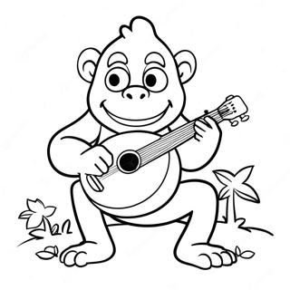 Pagina Para Colorir Dixie Kong Tocando Banjo 61197-50746