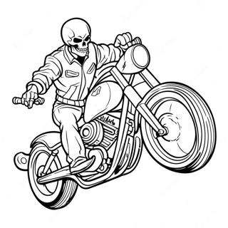 Pagina Para Colorir Do Motoqueiro Fantasma Na Motocicleta 6125-4894