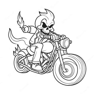 Pagina Para Colorir Do Motoqueiro Fantasma Na Motocicleta 6125-4895