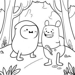 Pagina Para Colorir Finn E Jake Em Uma Floresta Magica 612-489