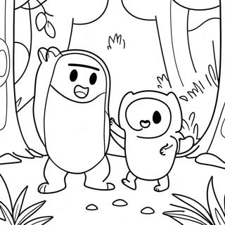 Pagina Para Colorir Finn E Jake Em Uma Floresta Magica 612-490