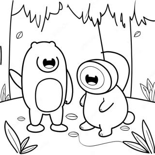 Pagina Para Colorir Finn E Jake Em Uma Floresta Magica 612-491