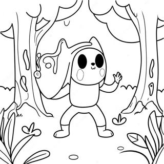 Pagina Para Colorir Finn E Jake Em Uma Floresta Magica 612-492