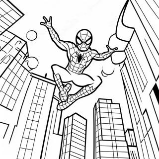 Pagina Para Colorir Spiderman Balancando Pela Cidade 61307-50833