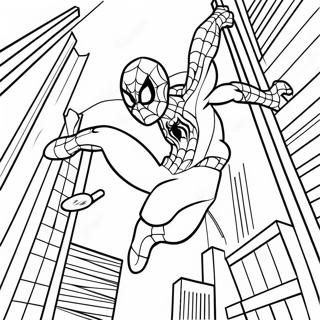 Pagina Para Colorir Spiderman Balancando Pela Cidade 61307-50834