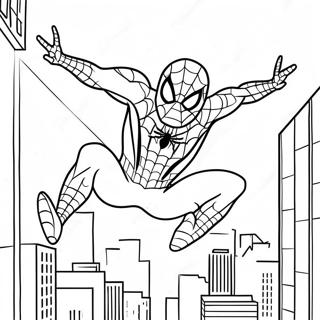 Pagina Para Colorir Spiderman Balancando Pela Cidade 61307-50835