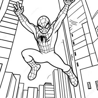 Pagina Para Colorir Spiderman Balancando Pela Cidade 61307-50836