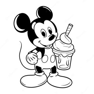 Pagina Para Colorir Do Mickey Mouse Aproveitando O Sorvete 61417-50917