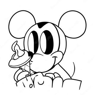 Pagina Para Colorir Do Mickey Mouse Aproveitando O Sorvete 61417-50919