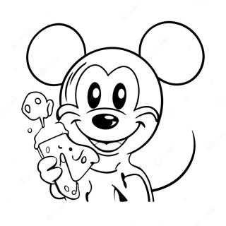 Pagina Para Colorir Do Mickey Mouse Aproveitando O Sorvete 61417-50920