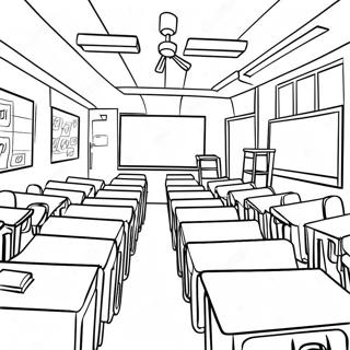 Sala De Aula Páginas Para Colorir