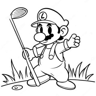 Pagina Para Colorir Do Luigi Balancando Um Taco De Golfe 61437-50932