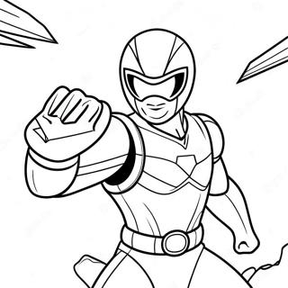 Pagina Para Colorir Do Ranger Vermelho Dos Beast Morphers Em Acao 61457-50953