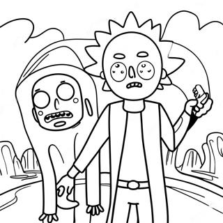 Pagina Para Colorir Da Aventura Do Rick E Morty 61467-50958