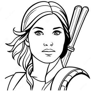 Corajosa Katniss Everdeen Em Acao Pagina Para Colorir 61637-51096