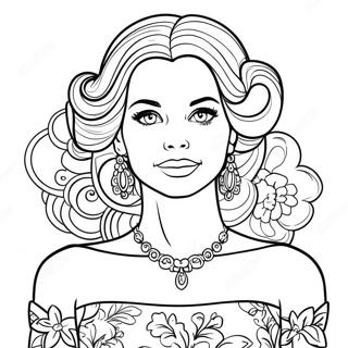 Pagina Para Colorir Da Lana Verde Em Vestido Elegante 61657-51106