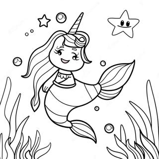 Pagina Para Colorir De Sereia Unicornio Brilhante Subaquatica 6175-4936