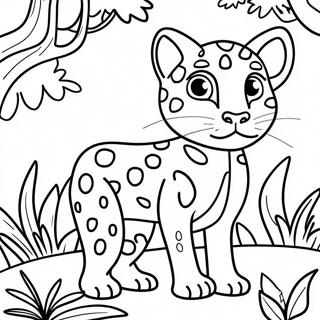 Pagina Para Colorir Do Ocelote Brincalhao Na Selva 61777-51209