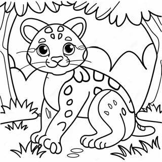 Pagina Para Colorir Do Ocelote Brincalhao Na Selva 61777-51210