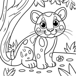 Pagina Para Colorir Do Ocelote Brincalhao Na Selva 61777-51211