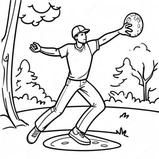 Pagina Para Colorir De Jogador De Disc Golf Lancando Disco 61817-51238