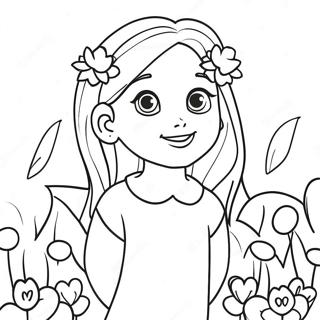 Pagina Para Colorir Hannah Fofa Com Flores 62037-51417