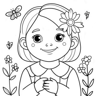 Pagina Para Colorir Hannah Fofa Com Flores 62037-51419