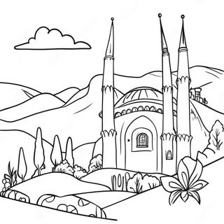 Pagina Para Colorir De Uma Bela Paisagem Turca 62188-51527