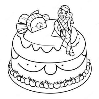 Pagina Para Colorir Do Bolo Da Barbie 62247-51563