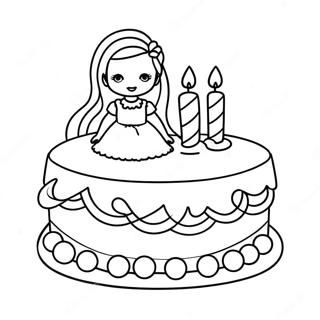 Pagina Para Colorir Do Bolo De Aniversario Da Barbie Fofa 62248-51565