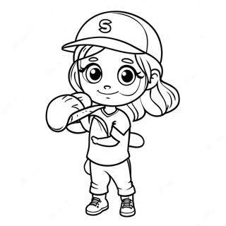 Pagina Para Colorir Jogadora De Softball Fofa 622-499