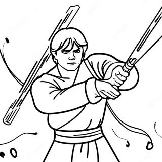 Pagina Para Colorir Do Duelo De Sabres De Luz De Luke Skywalker 62468-51749