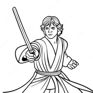 Pagina Para Colorir Do Duelo De Sabres De Luz De Luke Skywalker 62468-51750