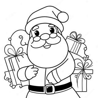 Papai Noel Alegre Com Presentes Pagina Para Colorir 62578-51840