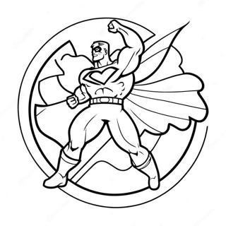 Pagina Para Colorir Do Emblema Dinamico Do Super Heroi 62628-51873