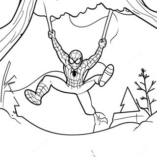 Pagina Para Colorir Do Spiderman Festivo Balancando Na Neve 62708-51937