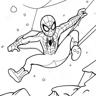 Pagina Para Colorir Do Spiderman Festivo Balancando Na Neve 62708-51938