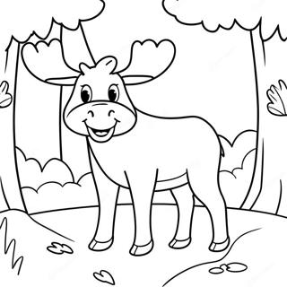 Pagina Para Colorir De Alce Fofo Na Floresta 6275-5016